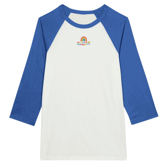Gay Rights Are Human Rights | LGBTQ+ Pride Equality Unisex 3/4 sleeve Raglan T-shirt