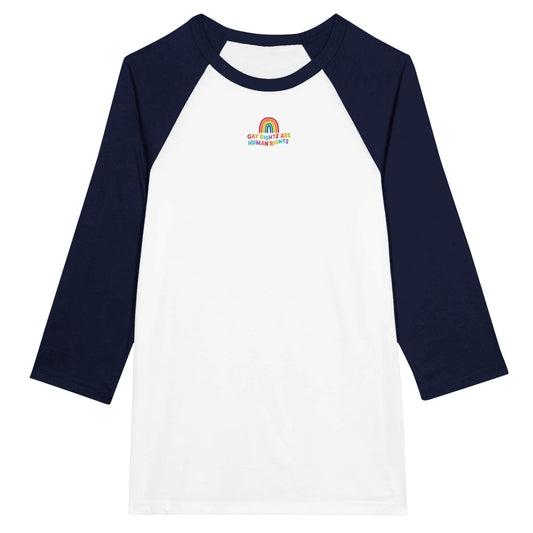 Gay Rights Are Human Rights | LGBTQ+ Pride Equality Unisex 3/4 sleeve Raglan T-shirt